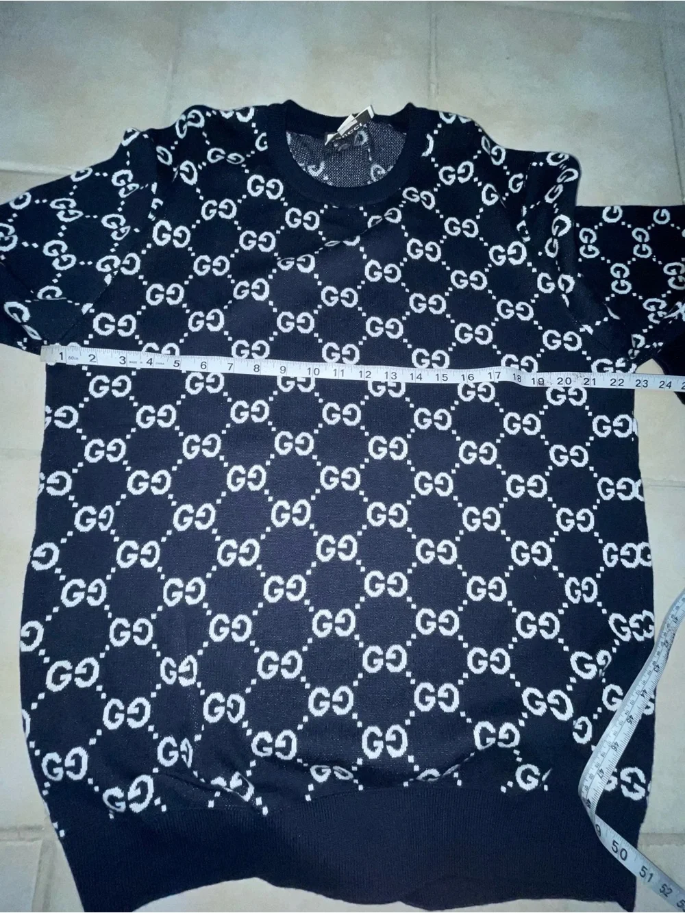 GUCCI GG jacquard blue sweater xxl designer logo luxury